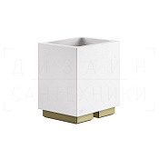 Gessi Inverso/Rettangolo Стакан настольный, керамический Neolite, цвет: white/brass PVD 20831#710