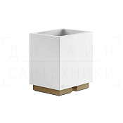 Gessi Inverso/Rettangolo Стакан настольный, керамическ. Neolite, цвет: white/deep bronze brushed PVD 20831#791