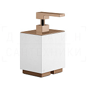 Gessi Inverso/Rettangolo Дозатор для жидкого мыла настольный, колба Neolite, цвет: white/copper PVD 20837#030