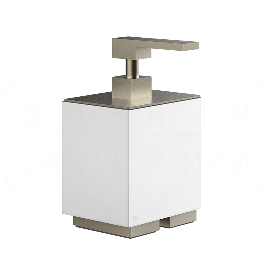 Gessi Inverso/Rettangolo Дозатор для мыла настольный, колба Neolite, цвет: finox brushed nickel 20837#149