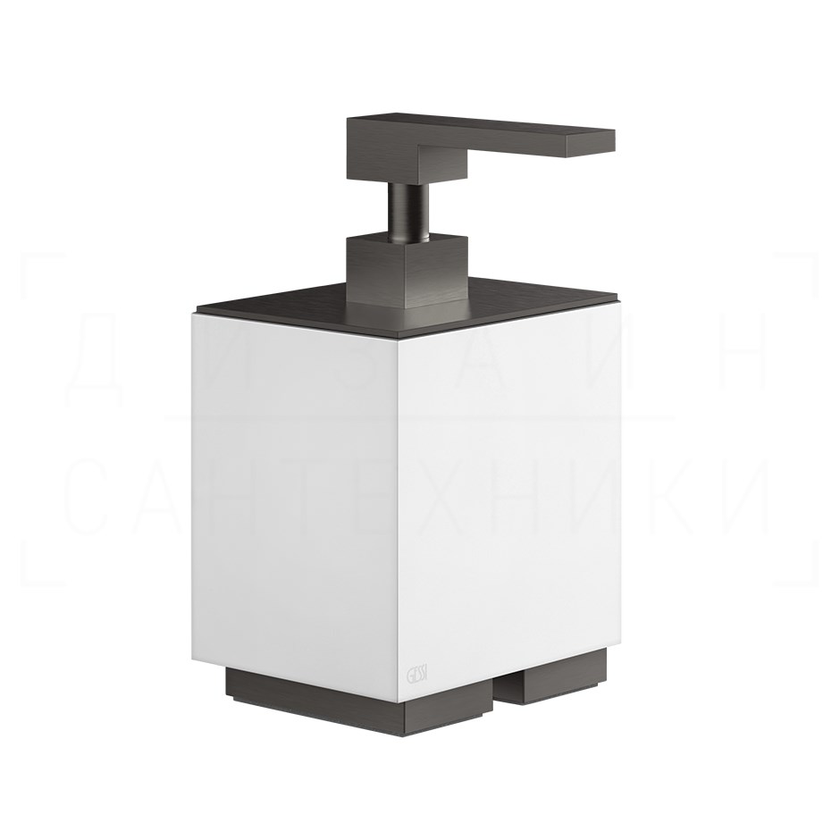 Gessi Inverso/Rettangolo Дозатор для мыла настольный, колба Neolite, цвет: black metal brushed PVD 20837#707