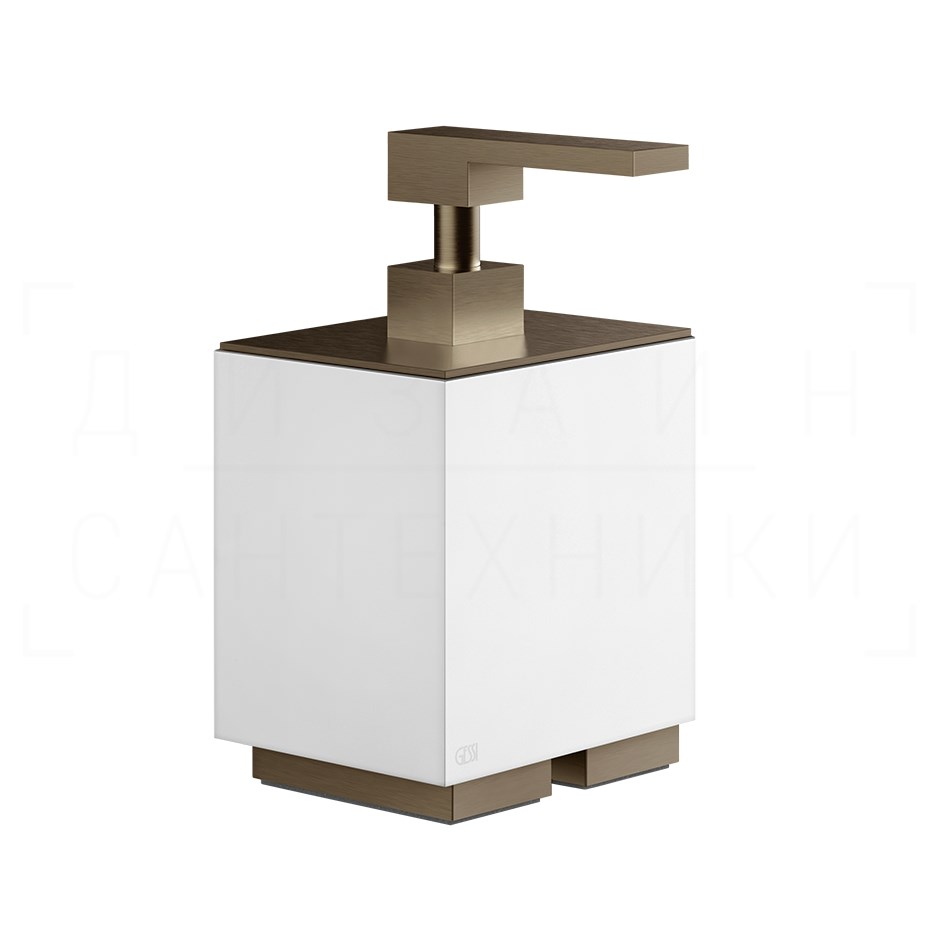 Gessi Inverso/Rettangolo Дозатор для мыла настольный, колба Neolite, цвет: coffee bronze brushed PVD 20837#761