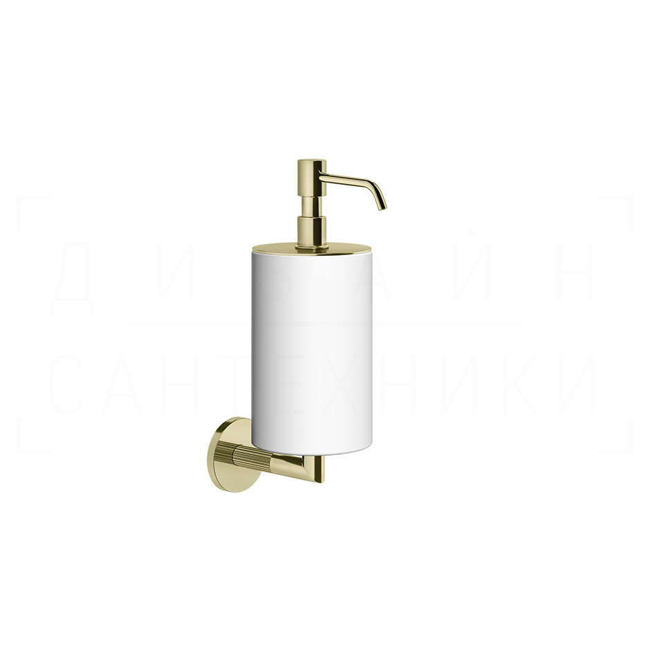 Gessi Ingranaggio Дозатор для жидкого мыла подвесной, колба Neolite, цвет: white/brass PVD 63813#710