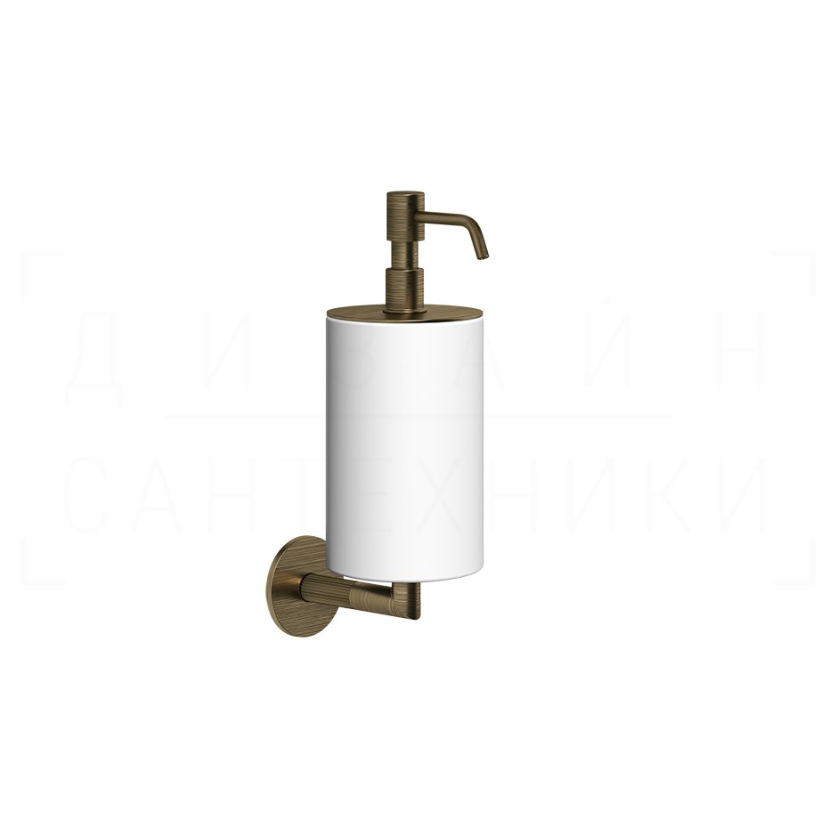 Gessi Ingranaggio Дозатор для жидкого мыла подвесной, колба Neolite, цвет: white/antique brass 63813#713