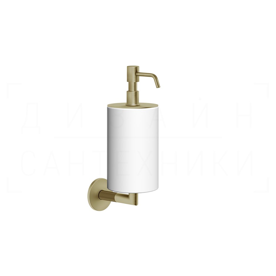 Gessi Ingranaggio Дозатор для жидкого мыла подвесной, колба Neolite, цвет: white/brushed brass PVD 63813#727
