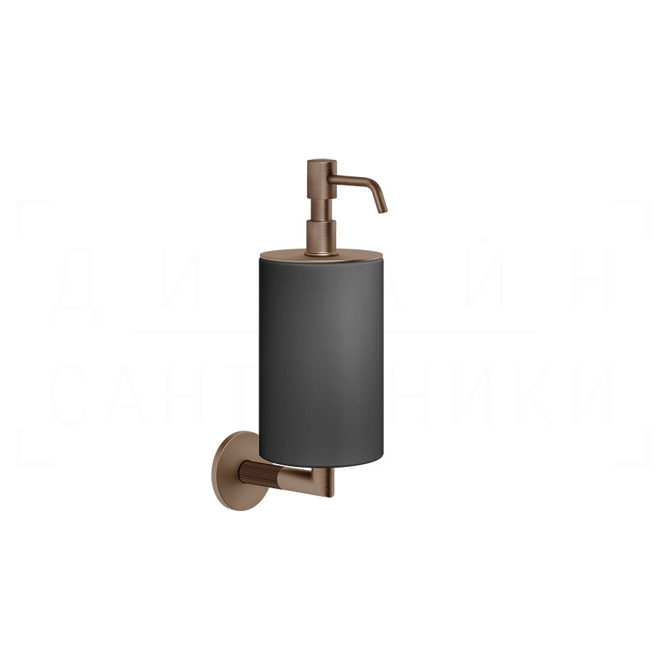 Gessi Ingranaggio Дозатор для жидкого мыла подвесной, колба Neolite, цвет: black/copper brushed PVD 63814#708