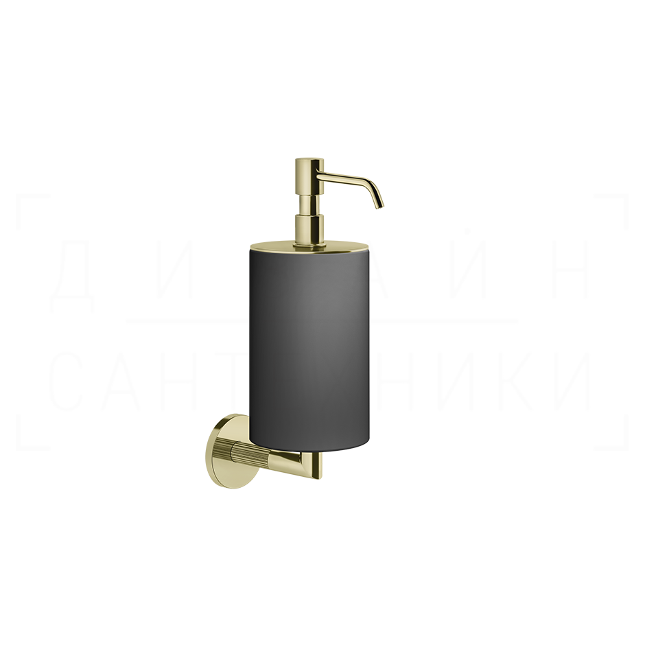 Gessi Ingranaggio Дозатор для жидкого мыла подвесной, колба Neolite, цвет: black/brass PVD 63814#710