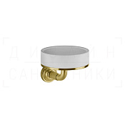 Gessi Venti20 Мыльница с керамической чашей Neolite, подвесная, цвет: white/gold brushed 65401#716