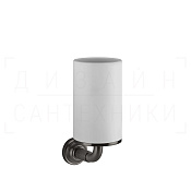 Gessi Venti20 Стакан подвесной, керамический Neolite, цвет: white/black metal brushed PVD 65407#707