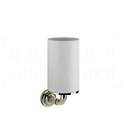 Gessi Venti20 Стакан подвесной, керамический Neolite, цвет: white/nickel PVD 65407#720