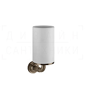 Gessi Venti20 Стакан подвесной, керамический Neolite, цвет: white/coffee bronze brushed PVD 65407#761