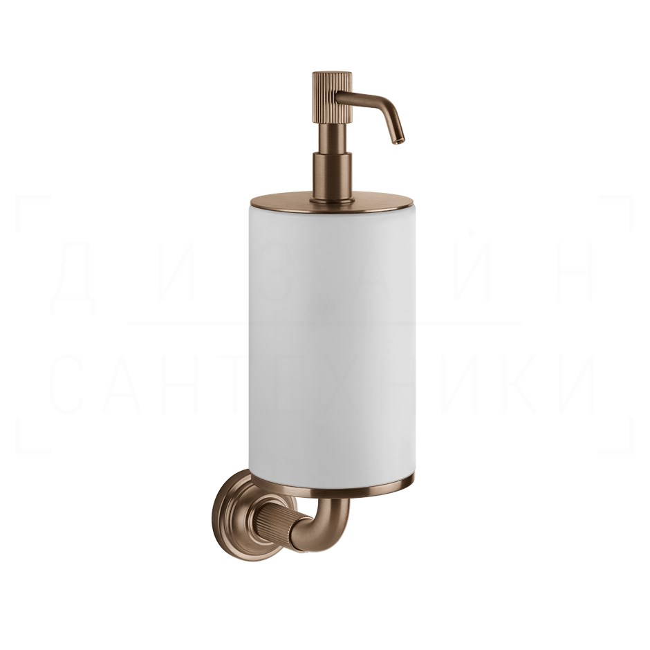 Gessi Venti20 Дозатор для жидкого мыла подвесной, колба Neolite, цвет: white/copper brushed PVD 65413#708