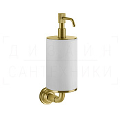 Gessi Venti20 Дозатор для жидкого мыла подвесной, керамичес. колба Neolite, цвет: white/gold brushed 65413#716