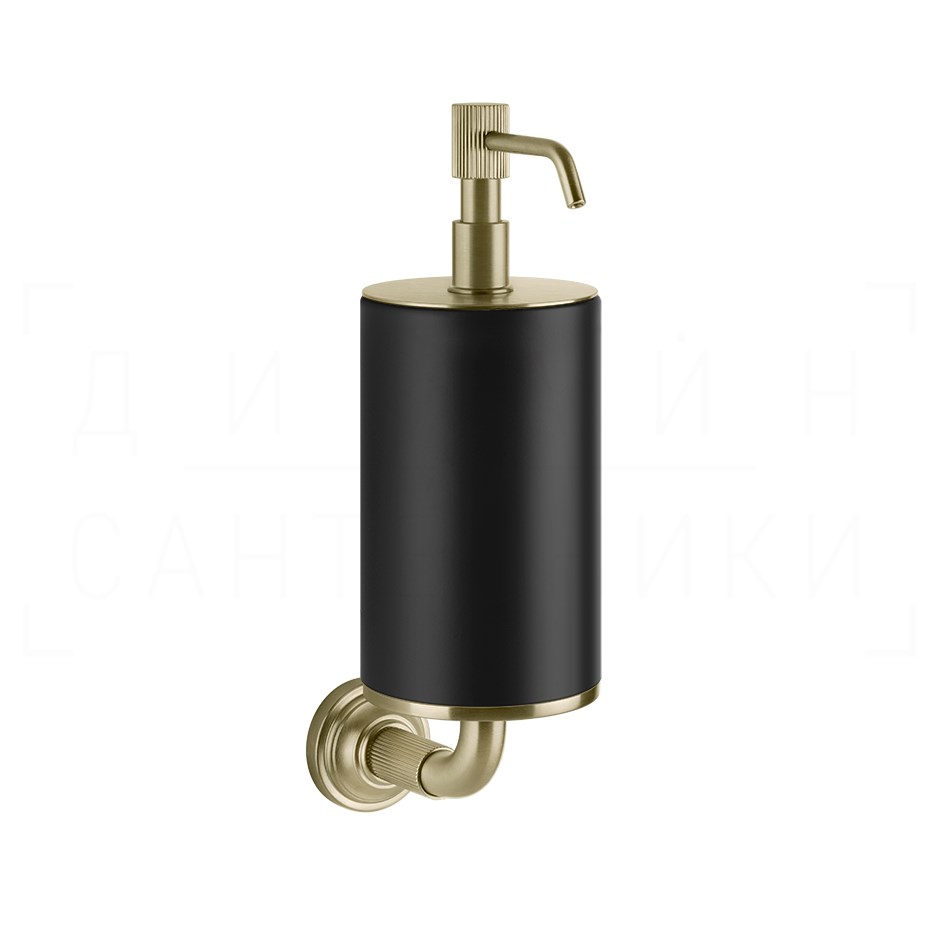 Gessi Venti20 Дозатор для жидкого мыла подвесной, колба Neolite, цвет: black/brushed brass PVD 65414#727
