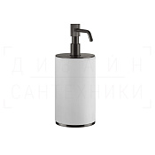 Gessi Venti20 Дозатор для жидкого мыла настольн., колба Neolite, цвет: white/black metal brushed PVD 65437#707