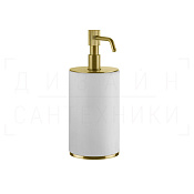 Gessi Venti20 Дозатор для жидкого мыла настольный, колба Neolite, цвет: white/gold brushed 65437#716