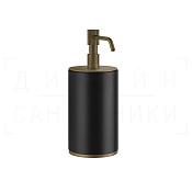 Gessi Venti20 Дозатор для жидкого мыла настольный, колба Neolite, цвет: black/antique brass 65438#713
