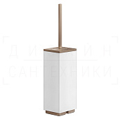 Gessi Inverso/Rettangolo Ершик для унитаза напольный, колба Neolite, цвет: white/copper brushed PVD 20843#708