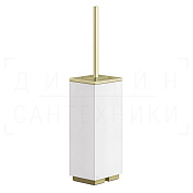 Gessi Inverso/Rettangolo Ершик для унитаза напольный, колба Neolite, цвет: white/brass PVD 20843#710