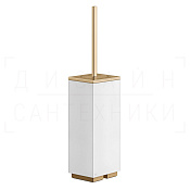 Gessi Inverso/Rettangolo Ершик для унитаза напольный, колба Neolite, цвет: white/warm bronze PVD 20843#735