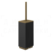 Gessi Inverso/Rettangolo Ершик для унитаза напольный, колба Neolite, цвет: black/antique brass 20844#713