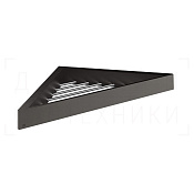 Gessi Inverso/Rettangolo Полочка-решетка угловая 35,3 см, подвесная, цвет: black metal brushed PVD 20861#707