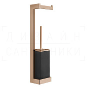 Gessi Inverso/Rettangolo Стойка подвесная с держателем бумаги и ершиком, цвет: black/copper PVD 20868#030