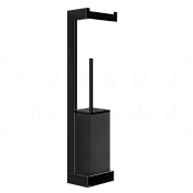 Gessi Inverso/Rettangolo Стойка подвесная с держателем бумаги и ершиком, цвет: black/black metal PVD 20868#706