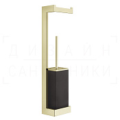 Gessi Inverso/Rettangolo Стойка подвесная с держателем бумаги и ершиком, цвет: black/brass PVD 20868#710