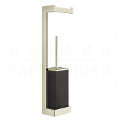Gessi Inverso/Rettangolo Стойка подвесная с держателем бумаги и ершиком, цвет: black/nickel PVD 20868#720