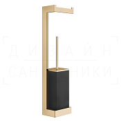 Gessi Inverso/Rettangolo Стойка подвесная с держателем бумаги и ершиком, цвет: black/warm bronze PVD 20868#735