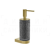 Gessi Incastri Дозатор для жидкого мыла подвесной, колба Resin, цвет: light smoke/brushed brass PVD 75413#727