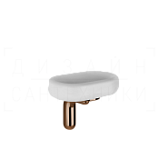 Gessi Goccia Мыльница с керамической чашей Gres, подвесная, цвет: white/copper PVD 38001#030