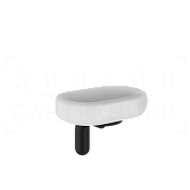 Gessi Goccia Мыльница с керамической чашей Gres, подвесная, цвет: white/matte black 38001#299