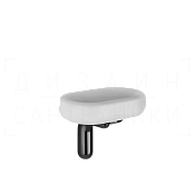 Gessi Goccia Мыльница с керамической чашей Gres, подвесная, цвет: white/black metal PVD 38001#706