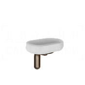 Gessi Goccia Мыльница с керамической чашей Gres, подвесная, цвет: white/coffee bronze brushed PVD 38001#761