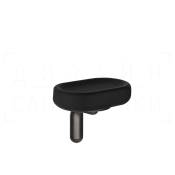 Gessi Goccia Мыльница с керамической чашей Gres, подвесная, цвет: black/black metal brushed PVD 38002#707