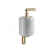 Gessi Goccia Дозатор для жидкого мыла подвесной, колба Gres, цвет: white/warm bronze brushed PVD 38013#726