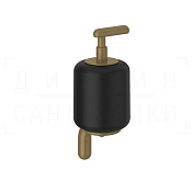 Gessi Goccia Дозатор для жидкого мыла подвесной, керамическая колба Gres, цвет: black/antique brass 38014#713