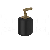 Gessi Goccia Дозатор для жидкого мыла настольный, керамическая колба Gres, цвет: black/antique brass 38038#713