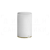 Gessi 316 Accessories Стакан настольный, керамический Neolite, цвет: white/brushed brass PVD 54731#727