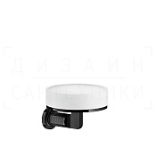 Gessi Inciso Мыльница с керамической чашей Neolite, подвесная, цвет: white/black metal PVD 58501#706
