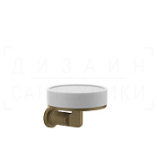 Gessi Inciso Мыльница с керамической чашей Neolite, подвесная, цвет: white/antique brass 58501#713