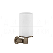 Gessi Inciso Стакан подвесной, керамический Neolite, цвет: white/coffee bronze brushed PVD 58507#761
