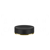 Gessi Inciso Мыльница с керамической чашей Neolite, настольная, цвет: black/gold brushed 58526#716