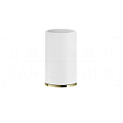 Gessi Inciso Стакан настольный, керамический Neolite, цвет: white/brass PVD 58531#710