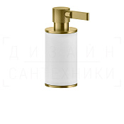 Gessi Inciso Дозатор для жидкого мыла настольный, керамичес. колба Neolite, цвет: white/gold brushed 58537#716