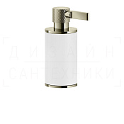 Gessi Inciso Дозатор для жидкого мыла настольный, керамическая колба Neolite, цвет: white/nickel PVD 58537#720