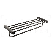 Gessi Rilievo Полка для полотенец с полотенцедержателем 60,8x20,9 см, цвет: black metal brushed PVD 59407#707