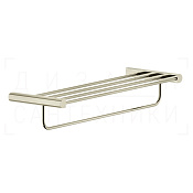 Gessi Rilievo Полка для полотенец с полотенцедержателем 60,8x20,9 см, подвесной, цвет: nickel PVD 59407#720